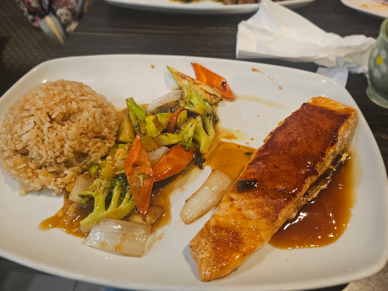 Hibachi salmon plate